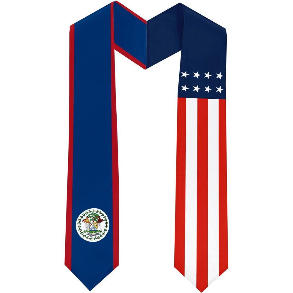 8408 Belize Flag International Students Graduation Sash Stole Scarves 180 X